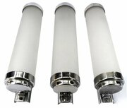 Art Deco 3 Glass & Chrome Tubular Wall Lights