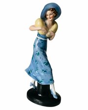Art Deco Beautiful Flapper Girl Figurine By Wagner