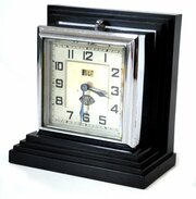 Art Deco Chrome & Bakelite Clock By Blangy Clock