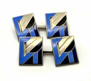 Art Deco Matching Pair Of Enamel Gents Cufflinks