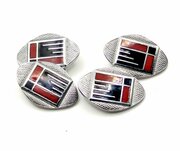 Art Deco Matching Pair Of Enamel Gents Cufflinks