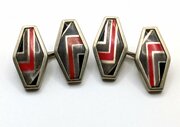 Art Deco Matching Pair Of Enamel Gents Cufflinks