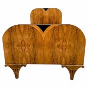 Art Deco Single Satinwood & Walnut Blonde Bed