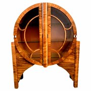 Art Deco Walnut Rocket Cabinet, C1930