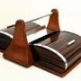 Art Deco Walnut Roll Top Cigar Cady, French c1930