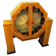Spectacular Art Deco Walnut Display Cabinet c1930