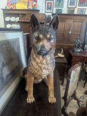 1950s Chalkware Alsatian Dog Figure