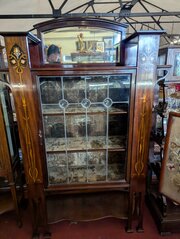 Antique Art Nouveau Mahogany Cabinet 