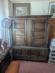 Large Georgian Oak Tack Cupboard With Drawers