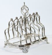 Silver Victorian Toast Rack, London 1855.