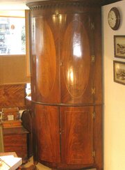 Early Georgian Inlaid Mahogany Corner Cupboard