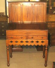 Fine, Early Victorian, Golden Mahogany Clerks Desk