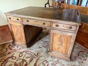 Victorian faded mahogany kneehole partners desk