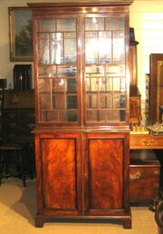 Victorian Mahogany Bookcase Cabinet.