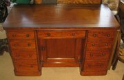 Victorian mahogany kneehole desk  dressing table