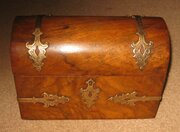 Victorian walnut dome topped box
