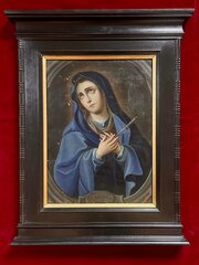 18th C. Mater Dolorosa Religious Oil Painting 