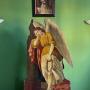 18th C. Religious Oil Painted Angel Dummy Board