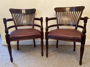 Fine Pair Of Mahogany Library Chairs