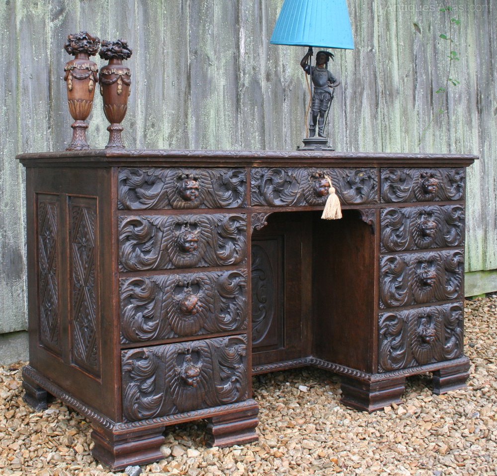 Gothic Revival Green Man Style Carved Desk Antiques Atlas