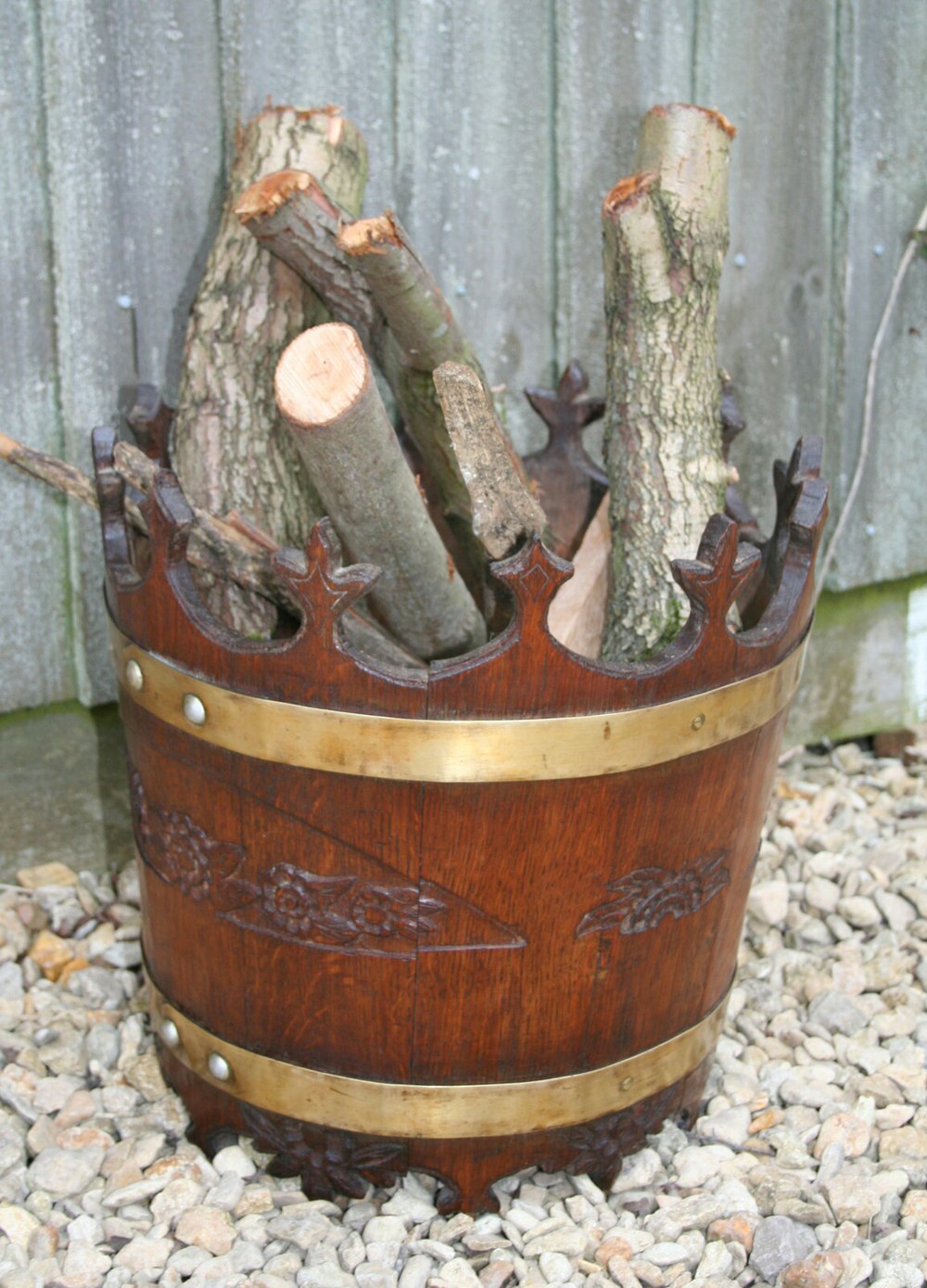 Antiques Atlas Gothic Revival Oak Log Bucket