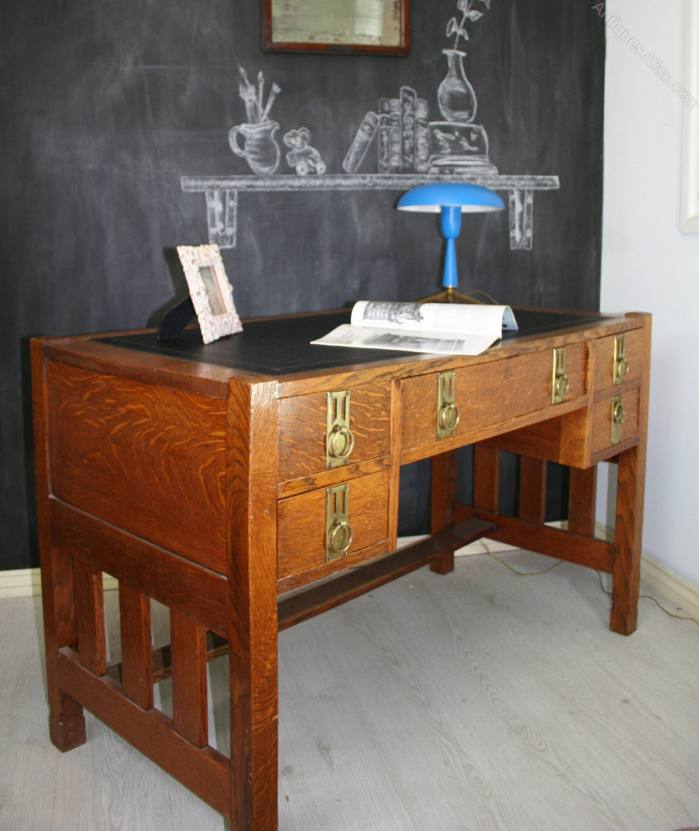 Mission Style Arts & Crafts Oak Desk Antiques Atlas