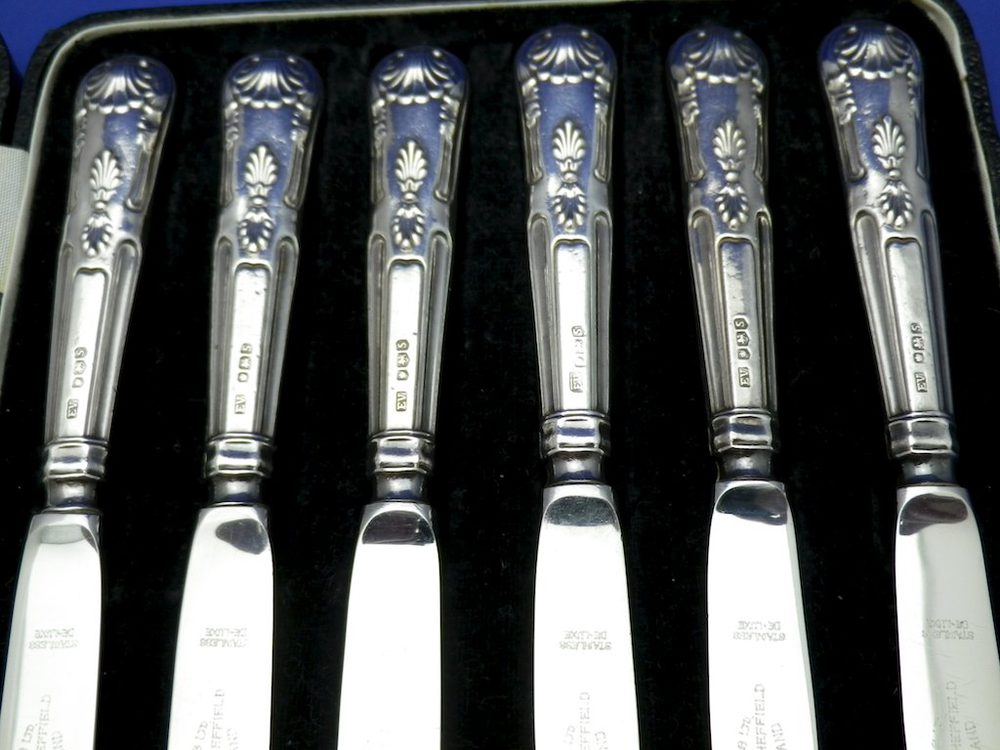 Antiques Atlas Antique Sterling Silver 6 Cased Set Dessert Knives