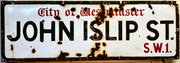 1940s London Enamel Sign John Islip Street SW1