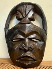 Vintage Hand Carved African Wall Mask