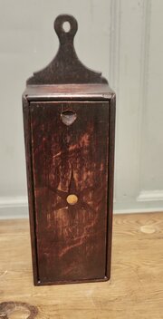 18th Century Wall Hanging Oak Candle Box