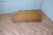 1930s Under Bed Wooden Trundle, Storage  Slim Lidded Box