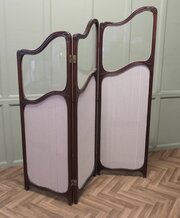 19th Century Carved Upholstered Dressing Screen