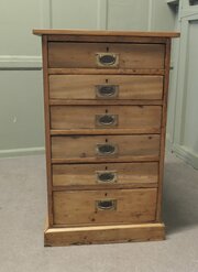 19th Century Shallow Pine Filing Drawers,  