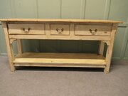 20th Century Rustic Painted Pine Pot Board Dresser