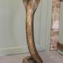 4ft Tall Hand Carved Wooden Cobra 