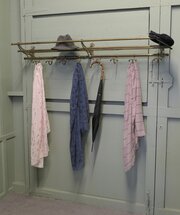 5ft Long French Art Deco Brass Hat And Coat Rack