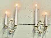 A Beautiful Pair Of Tall French Wall Chandeliers