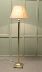 A Corinthian Column Brass Floor Lamp 