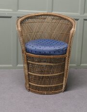 A French Tiki Style 1960s Woven Bamboo Tub Chair