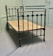A Good Quality Victorian Single Brass And Iron Bed