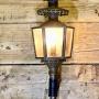 A Large Brass Carriage Light with Eagle  Wall light