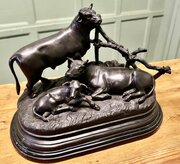 A Large French Bronze “The Bovine Family”   