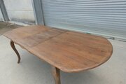 A Large French Elm Extending Dining Table  