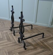 A Pair Of French Wrought Iron Andirons Or Fire Dog