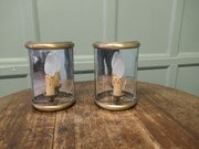 A Pair Of Small French Brass Convex Wall Lanterns