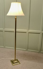 A Petite Corinthian Column Brass Floor Lamp 