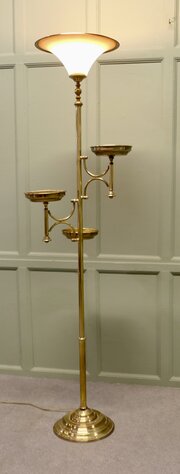 A Postmodern Floor Lamp With 3 Plant Stands   