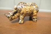 A Very Unusual Patchwork Collage Ceramic Rhinocero