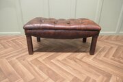 An Old Deeply Buttoned Chesterfield Library Stool