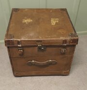 Antique Canvas Travel Trunk Chest Of Drawers